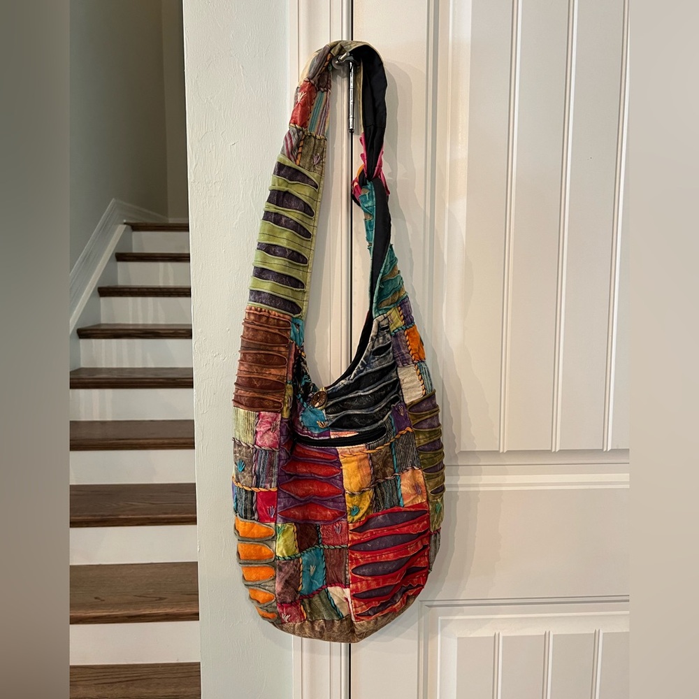 Boho Patchwork Hobo Bag Hippie Festival Crossbody Purse